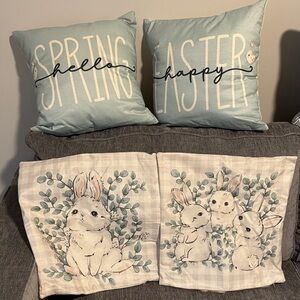Spring Easter Decorative Throw Pillows and Extra Covers